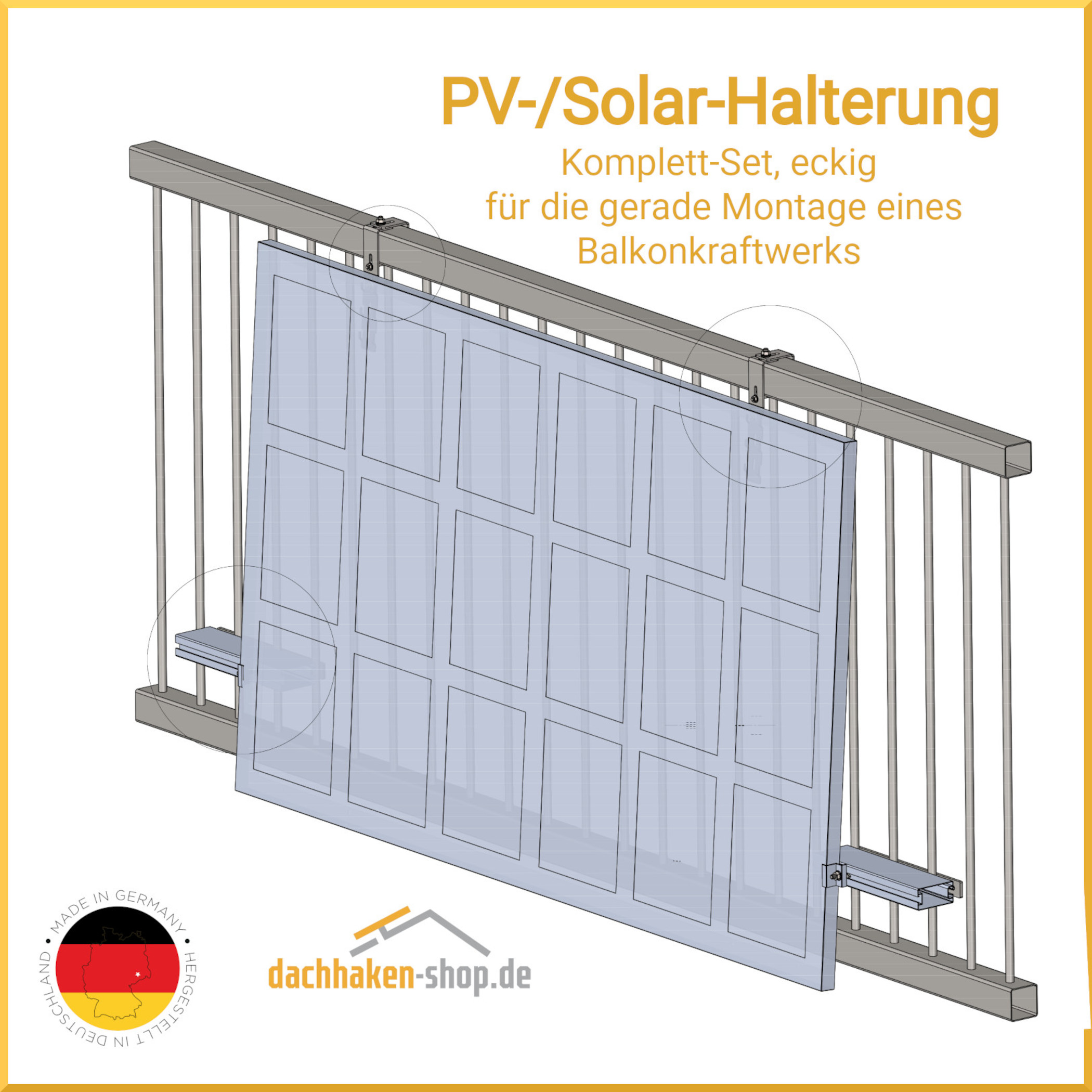 PV- Solar-Halterung eckig für Balkonkraftwerk