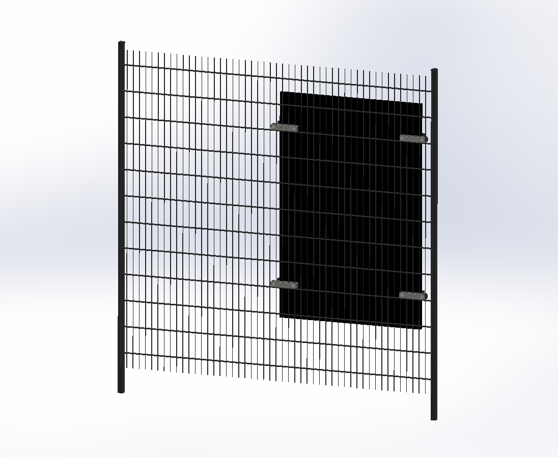 Zaun-Set für 1x Modul Befestigung schwarz