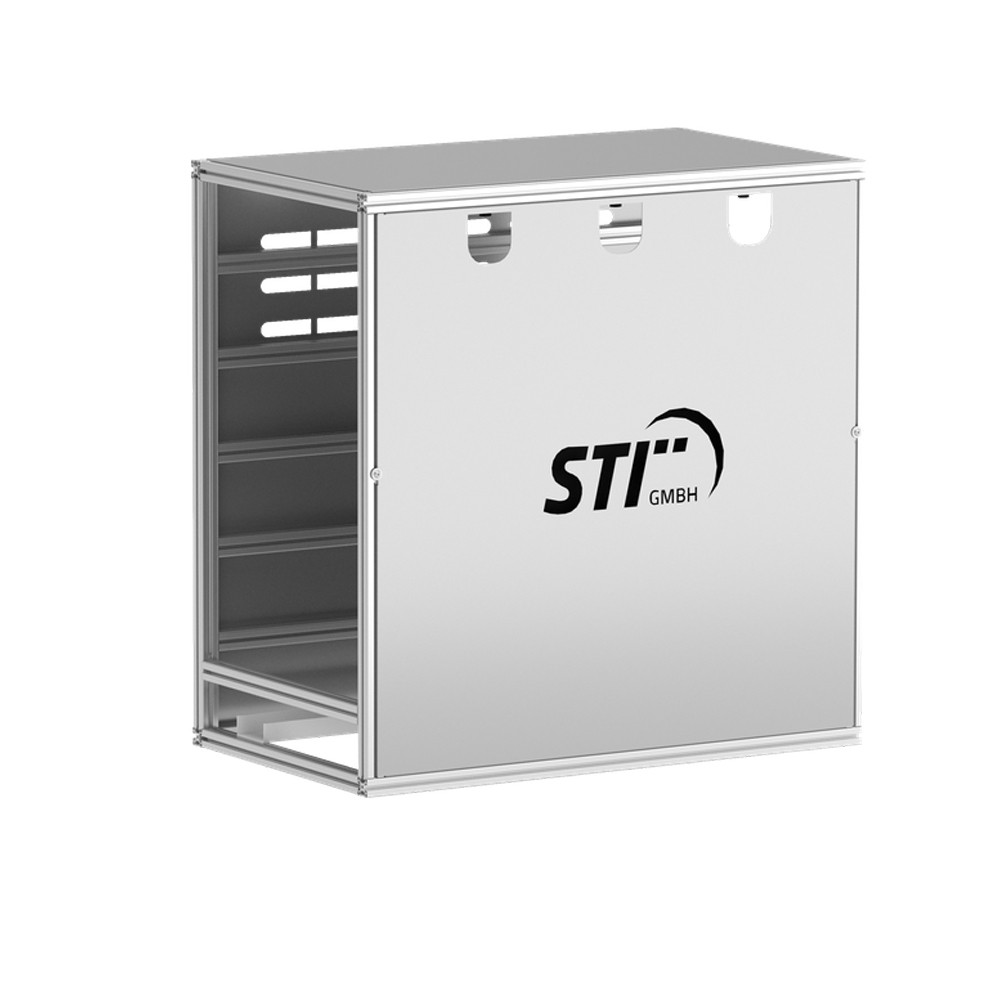 STI Wechselrichterunterstand Größe L aus Aluminium – Wetterschutz für PV-Wechselrichter & Batteriespeicher, belüftet, individualisierbar