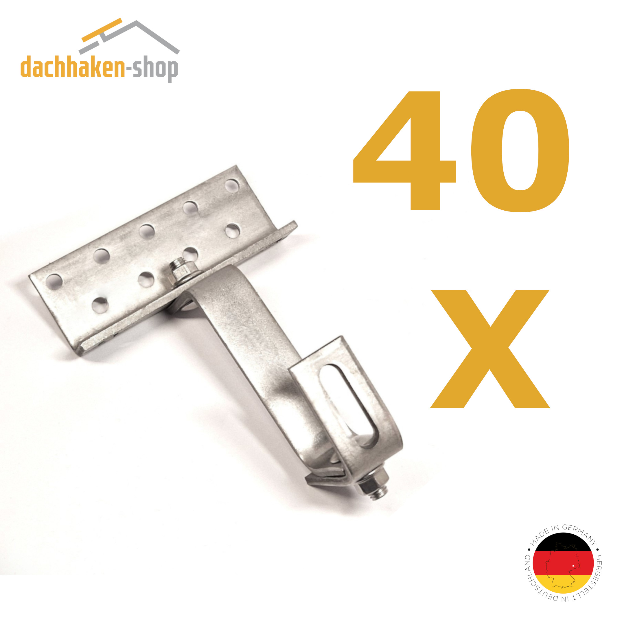 40 x Dachhaken 3-fach verstellbar