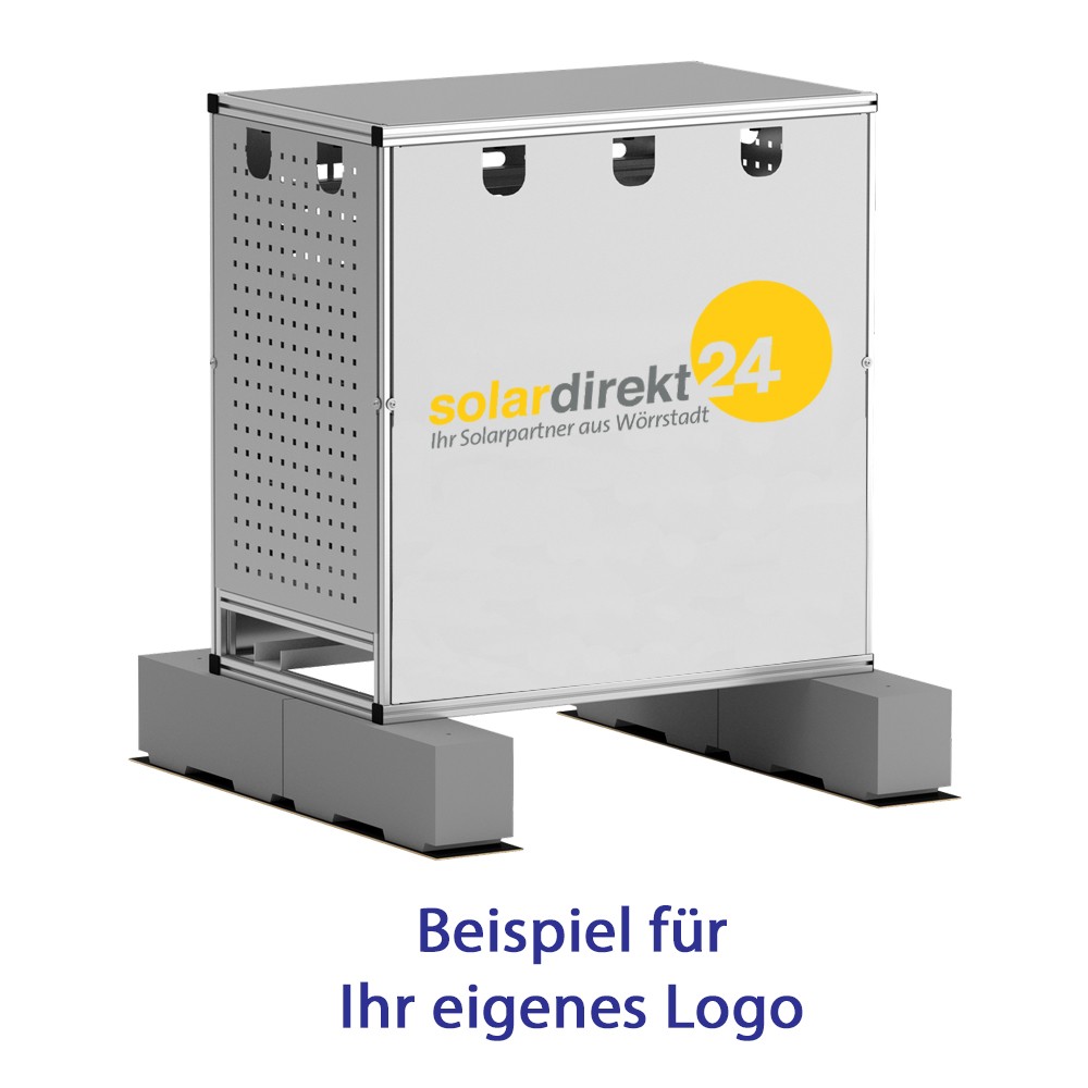 STI Wechselrichterunterstand Größe L aus Aluminium – Wetterschutz für PV-Wechselrichter & Batteriespeicher, belüftet, individualisierbar