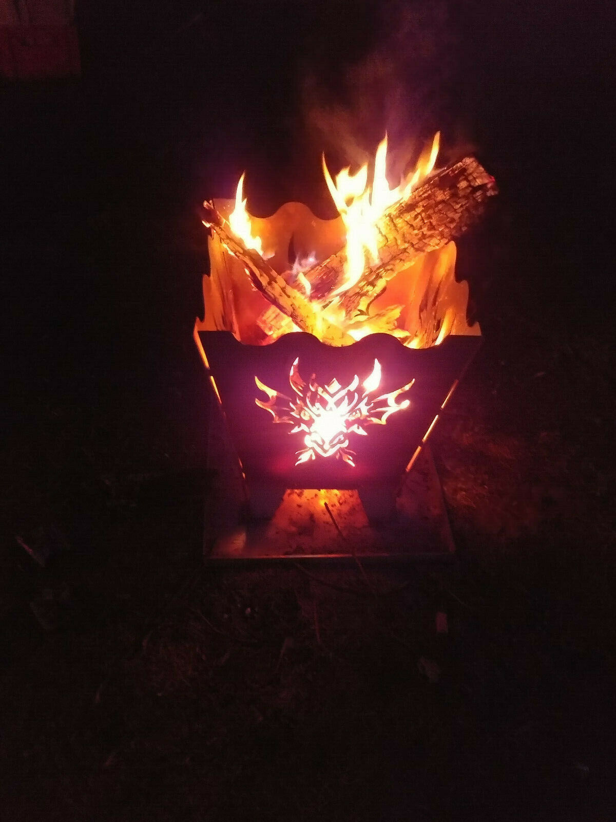 Feuerkorb Drache Terassenfeuer Feuerschale inkl. Auffangschale Baustahl