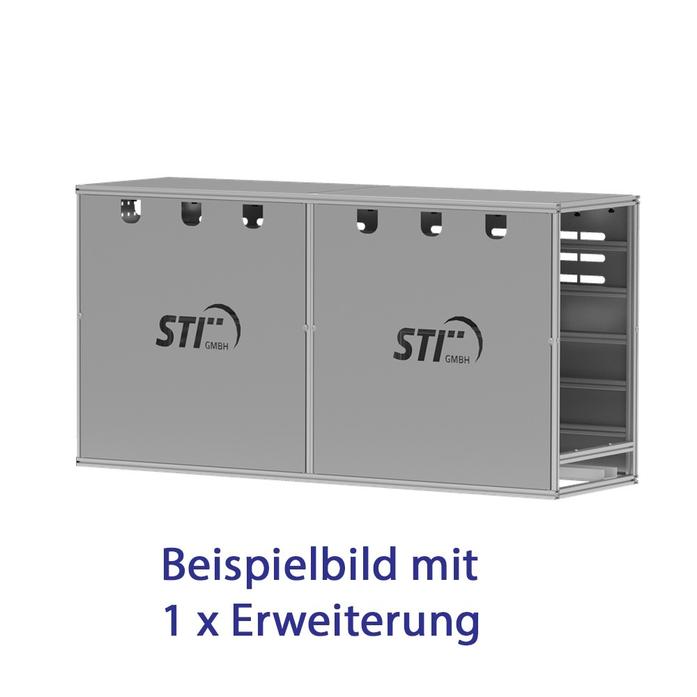 STI Wechselrichterunterstand Größe L aus Aluminium – Wetterschutz für PV-Wechselrichter & Batteriespeicher, belüftet, individualisierbar