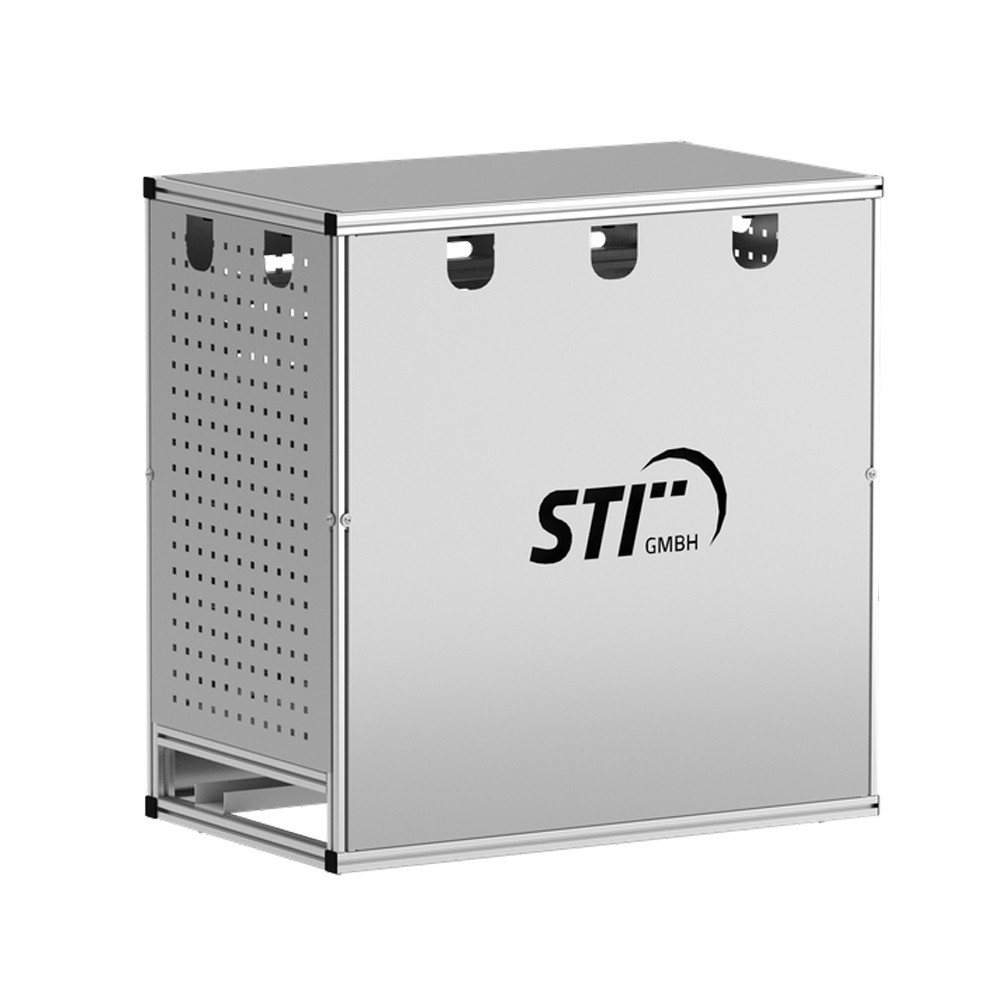 STI Wechselrichterunterstand Größe L aus Aluminium – Wetterschutz für PV-Wechselrichter & Batteriespeicher, belüftet, individualisierbar